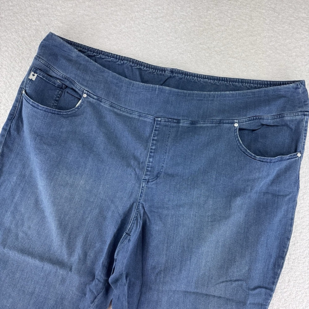 Belle by Kim Gravel Primabelle Straight Leg Cropped 32W Rinse Wash Blue - Picture 2 of 10